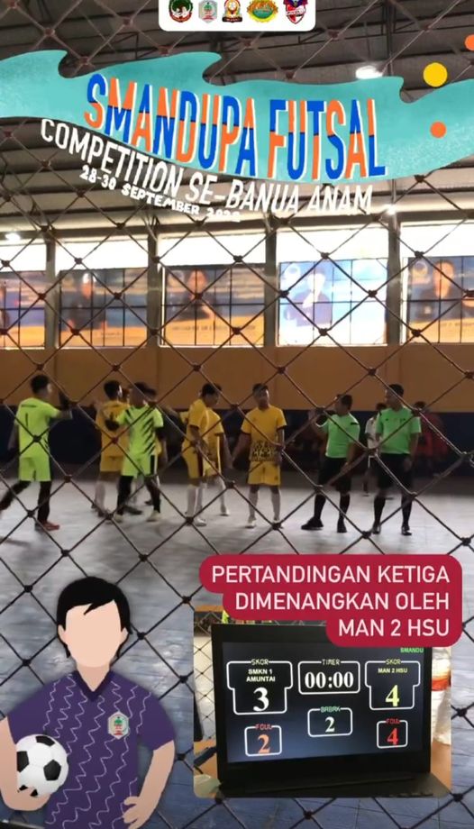 Tim MAN 2 HSU Melaju Ke Semifinal Smandupa Futsal Competition Se-Banua Anam 2022