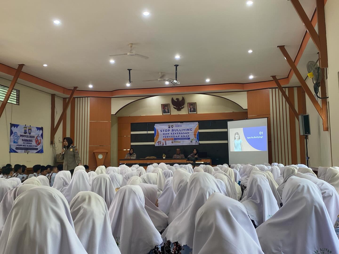 Sosialisasi Penyuluhan Narkoba dan Bulllying, SATBINMAS Polres HSU Kepada Siswa MAN 2 HSU