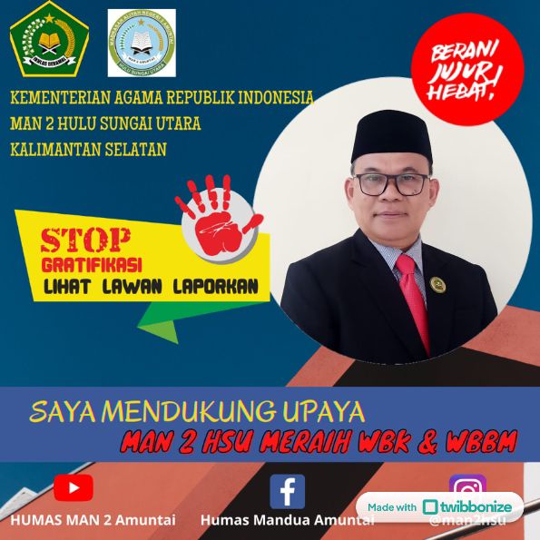 Kamad Himbau Tenaga Pendidik dan Kependidikan MAN 2 HSU Pasang Twibbone
